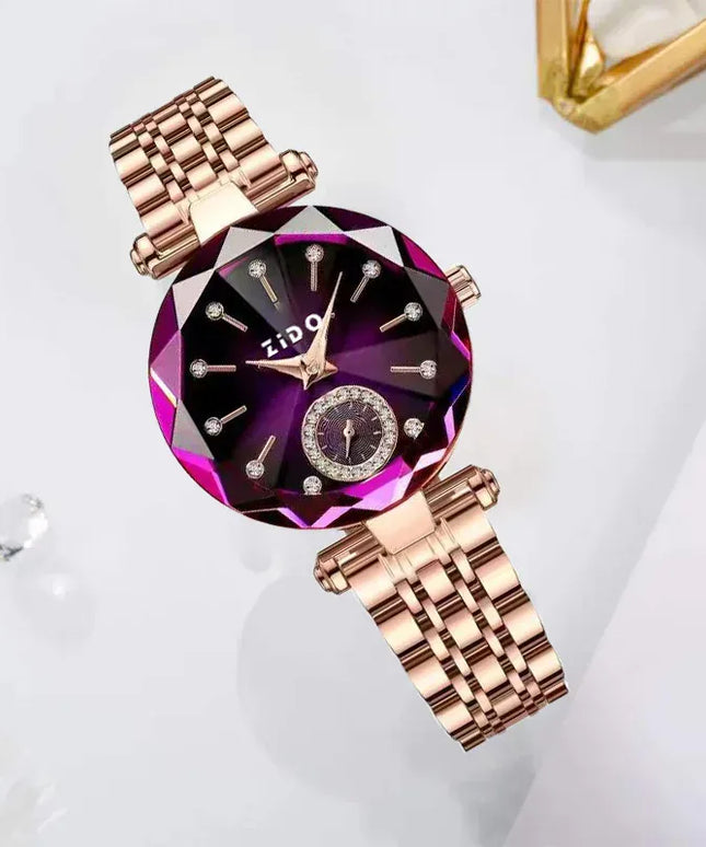 KissICON purple KissIcon UTHAI Women Watch Luxury Steel Band -