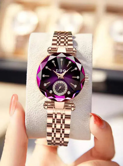KissICON purple KissIcon UTHAI Women Watch Luxury Steel Band -