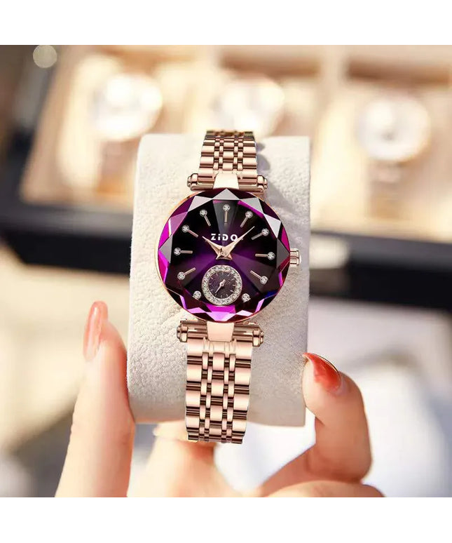 KissICON purple KissIcon UTHAI Women Watch Luxury Steel Band -