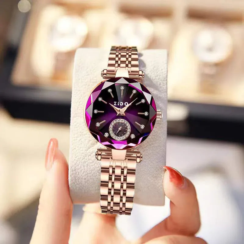 KissICON purple KissIcon UTHAI Women Watch Luxury Steel Band -