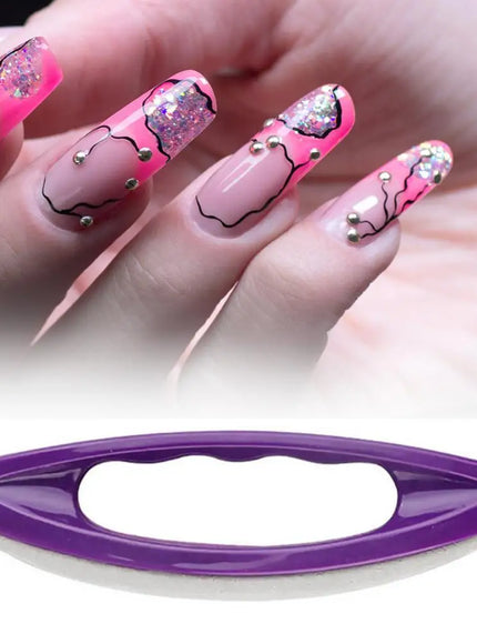 KissICON PURPLE Nail Art Manicure Leather Buffer Nail Buffing Brush