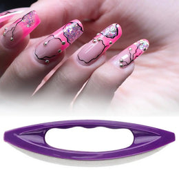 KissICON PURPLE Nail Art Manicure Leather Buffer Nail Buffing Brush