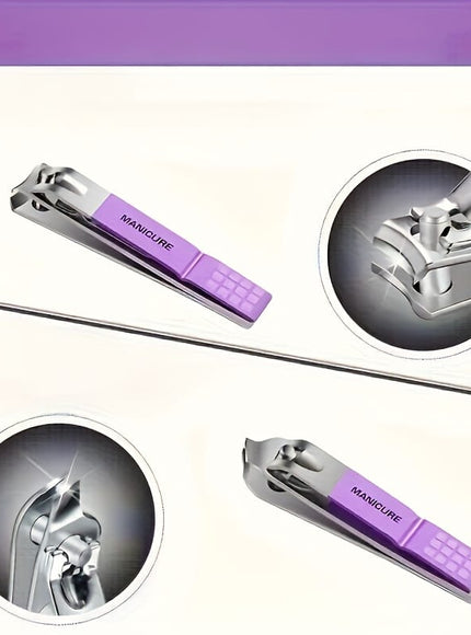 KissICON Purple Nail Clipper Set KissIcon Purple Toenail Clipper Set - Stainless Steel