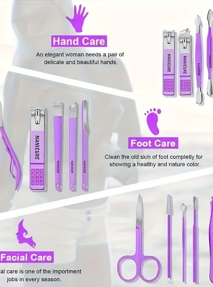 KissICON Purple Nail Clipper Set KissIcon Purple Toenail Clipper Set - Stainless Steel