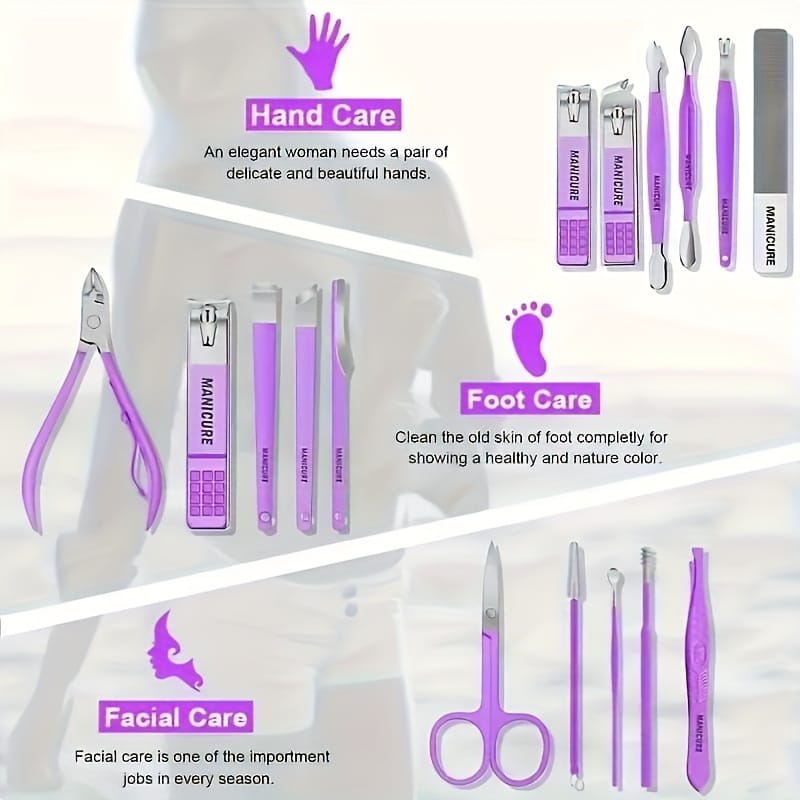 KissICON Purple Nail Clipper Set KissIcon Purple Toenail Clipper Set - Stainless Steel