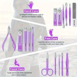 KissICON Purple Nail Clipper Set KissIcon Purple Toenail Clipper Set - Stainless Steel