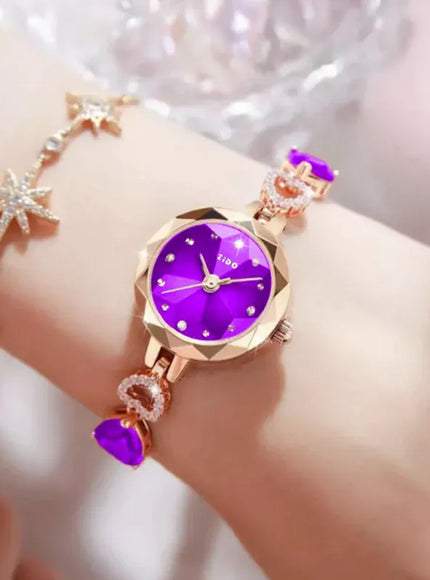 KissICON Purple only a watch UTHAI L92 Womens Watch Crystal Inlaid Diamond -