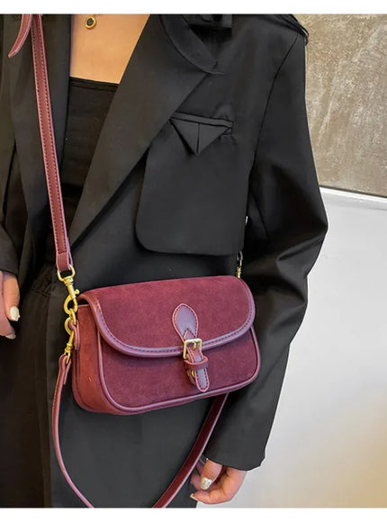 KissICON purple red Modern Minimalist Crossbody – Soft Suede Mini
