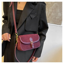 KissICON purple red Modern Minimalist Crossbody – Soft Suede Mini