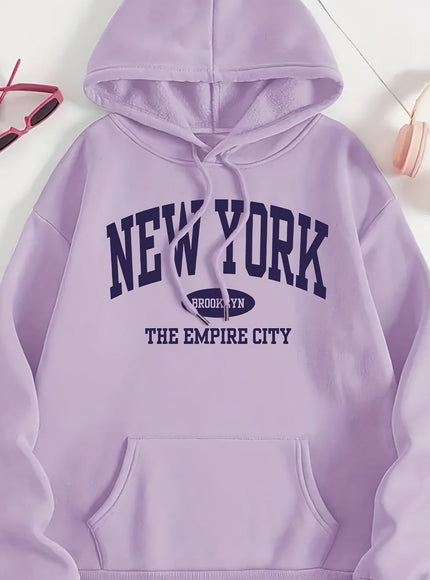 jkthpu-45 Purple / UK 16 1pc Women'S Plus Size Hoodie - Casual Polyester