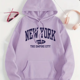 jkthpu-45 Purple / UK 16 1pc Women'S Plus Size Hoodie - Casual Polyester