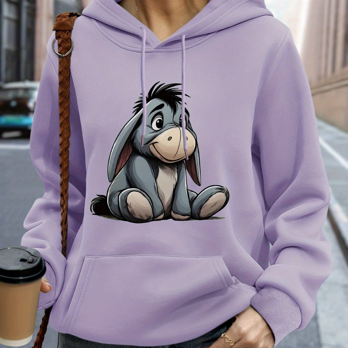 jkthpu-45 Purple / UK 16 Plus Size, Disney Eeyore casual swear, pullover long