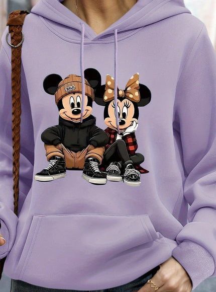 jkthpu-45 Purple / UK 16 Plus Size, Disney Mickey and Minnie are sitting