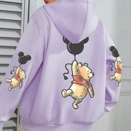 jkthpu-45 Purple / UK 16 Plus Size - Women'S Cute Bear with Balloons
