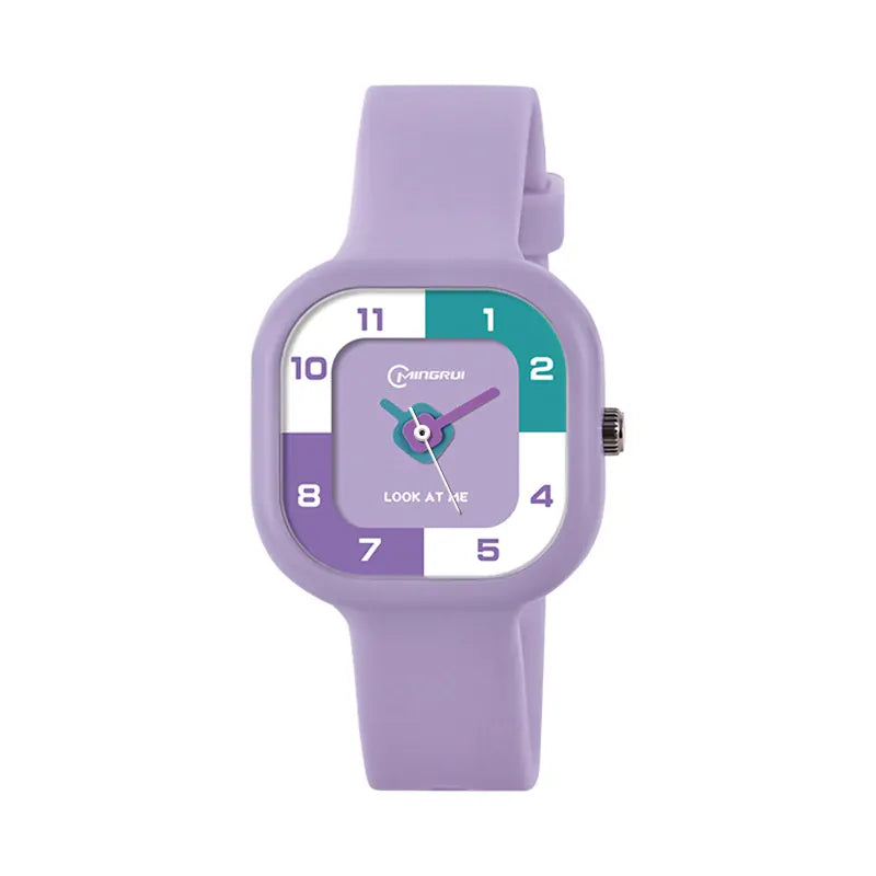KissICON purple 💋 UTHAI CA05 Women's Square Watch - 30M