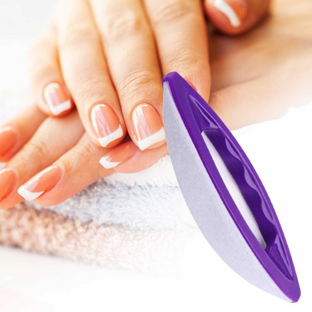 KissICON Purple White Nail Buffing Brush Adds Shine for Professional Manicure