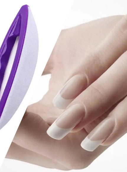 KissICON Purple White Nail Buffing Brush Adds Shine for Professional Manicure