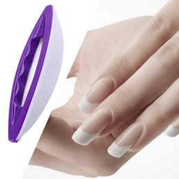 KissICON Purple White Nail Buffing Brush Adds Shine for Professional Manicure