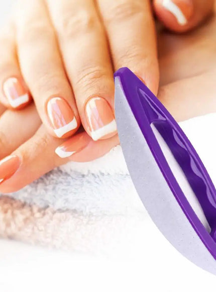 KissICON Purple White Nail Buffing Brush Adds Shine for Professional Manicure