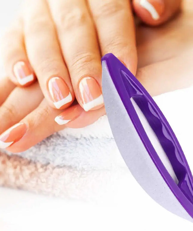 KissICON Purple White Nail Buffing Brush Adds Shine for Professional Manicure