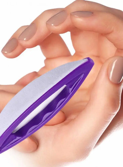KissICON Purple White Nail Buffing Brush Adds Shine for Professional Manicure