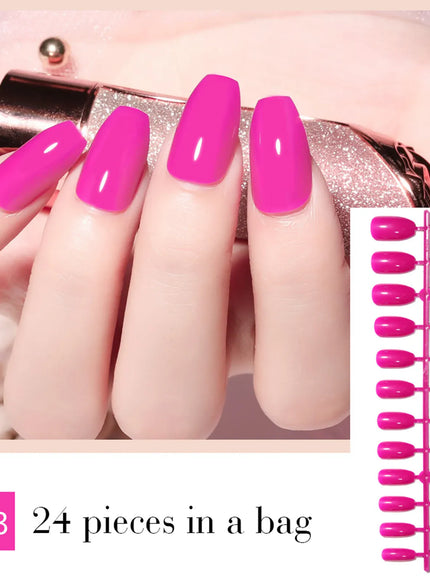 KissICON purplish red KissIcon LULAA 24Pcs Press On Acrylic Nails Detachable