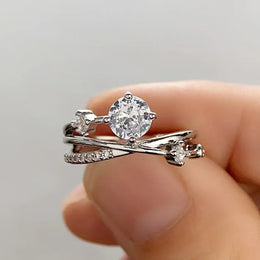 KissICON Q112 / 11 Huitan Wedding Band Eternity Rings Women Brilliant Round Zirconia Luxury Engagement Rings Thin Elegant Female Jewelry Drop Ship