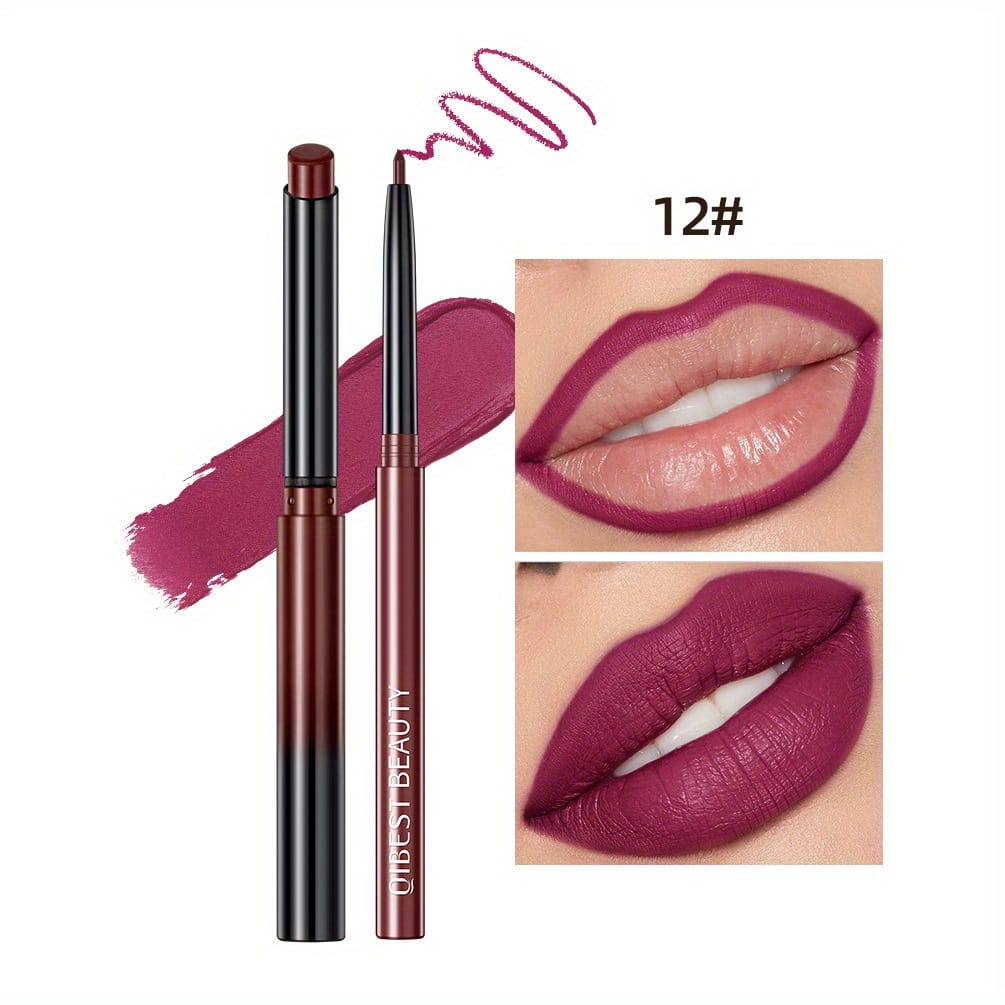 KissICON Q2303-12# KissIcon Lipstick Lipliner Set- Matte Waterproof Lip Liner