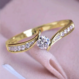 KissICON Q283 / 11 Huitan Wedding Band Eternity Rings Women Brilliant Round Zirconia Luxury Engagement Rings Thin Elegant Female Jewelry Drop Ship
