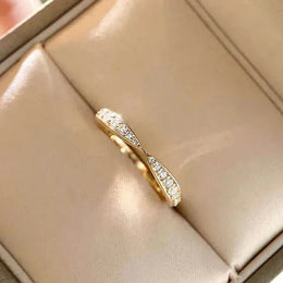 KissICON Q389 / 11 Huitan Wedding Band Eternity Rings Women Brilliant Round Zirconia Luxury Engagement Rings Thin Elegant Female Jewelry Drop Ship