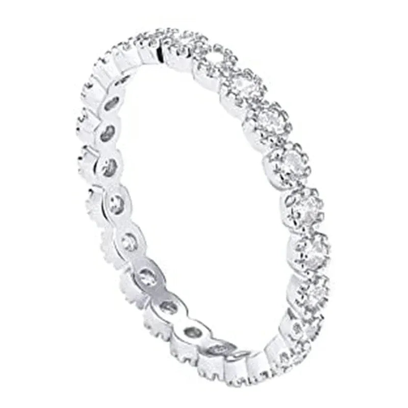 KissICON Q729 / 11 Huitan Wedding Band Eternity Rings Women Brilliant Round Zirconia Luxury Engagement Rings Thin Elegant Female Jewelry Drop Ship