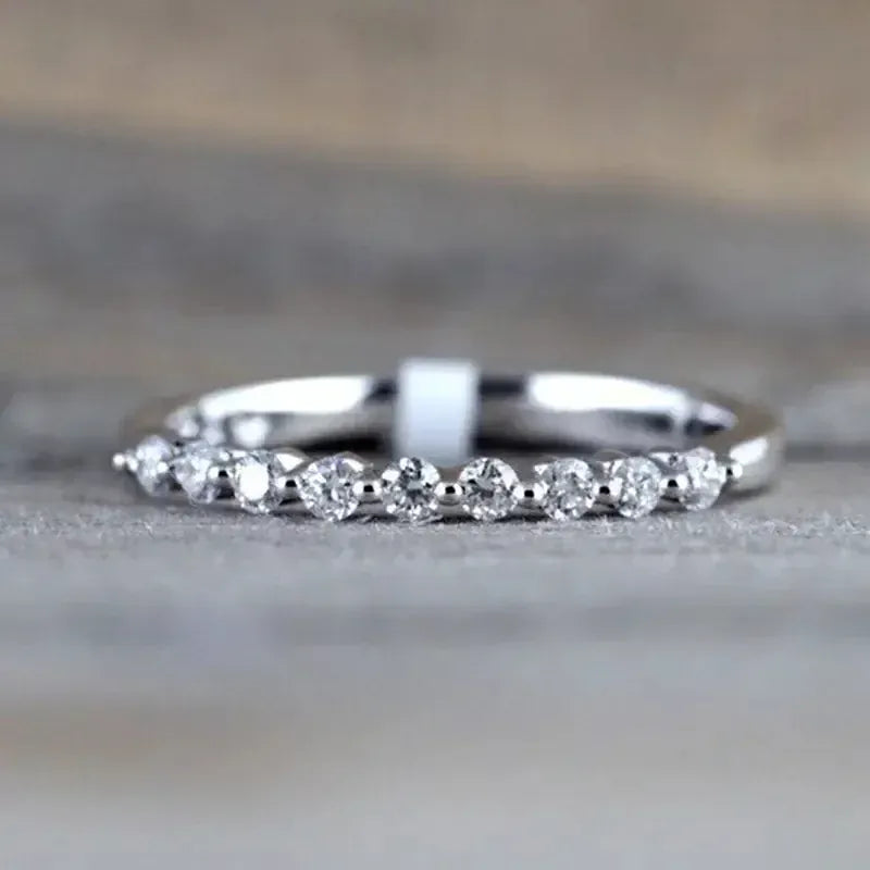 KissICON Q816 / 11 Huitan Wedding Band Eternity Rings Women Brilliant Round Zirconia Luxury Engagement Rings Thin Elegant Female Jewelry Drop Ship