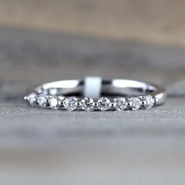 KissICON Q816 / 11 Huitan Wedding Band Eternity Rings Women Brilliant Round Zirconia Luxury Engagement Rings Thin Elegant Female Jewelry Drop Ship