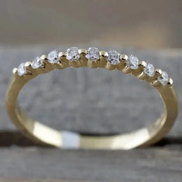 KissICON Q817 / 11 Huitan Wedding Band Eternity Rings Women Brilliant Round Zirconia Luxury Engagement Rings Thin Elegant Female Jewelry Drop Ship