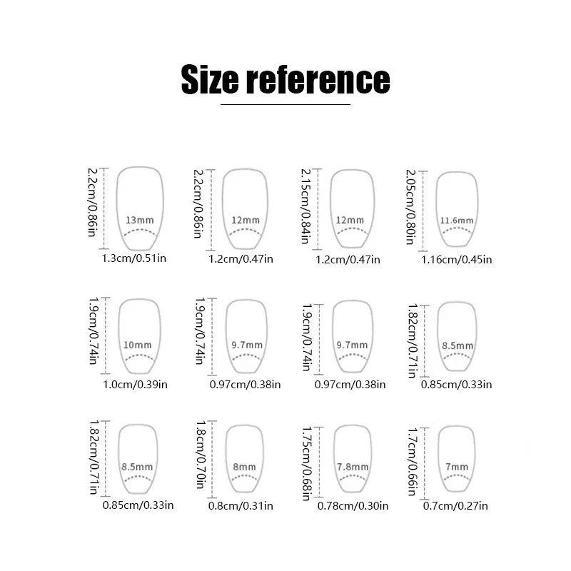 KissICON QH-R862 💋 24 Short Coffin Shaped False Nails -