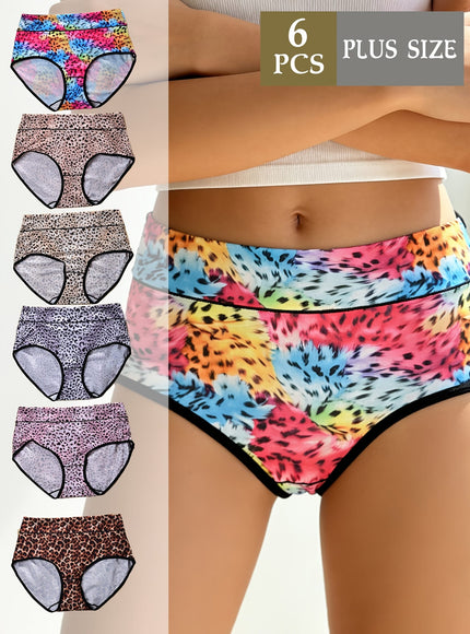 KissICON Quickdry Leopard Dance Briefs – 6pk Curve
