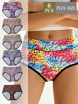 KissICON Quickdry Leopard Dance Briefs – 6pk Curve