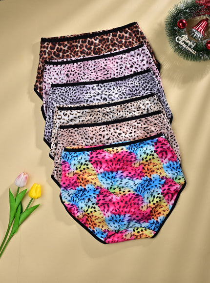 KissICON Quickdry Leopard Dance Briefs – 6pk Curve