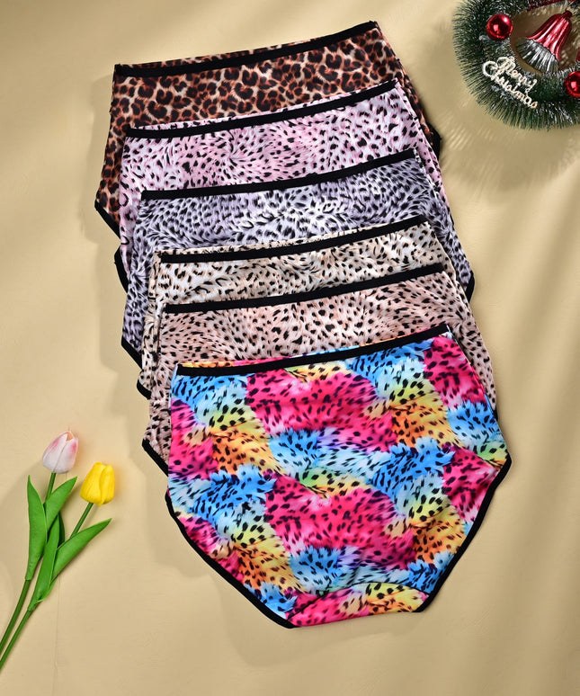 KissICON Quickdry Leopard Dance Briefs – 6pk Curve
