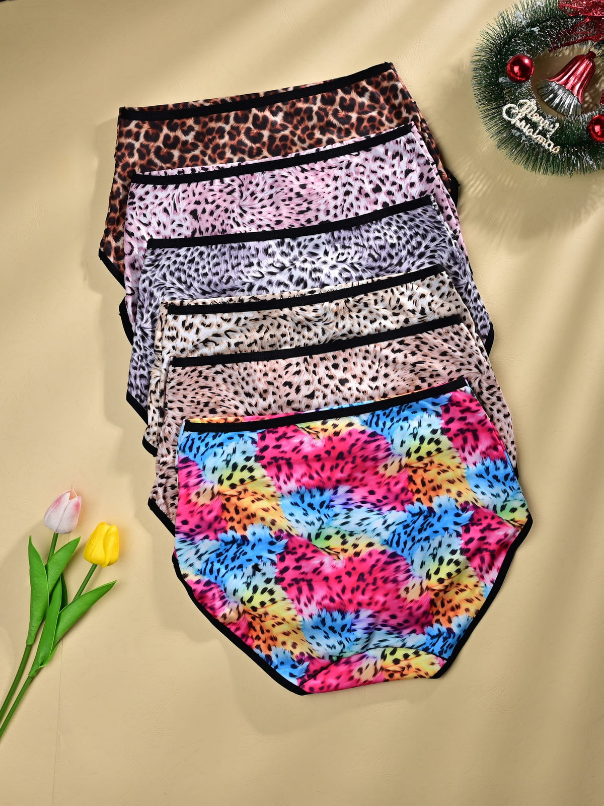 KissICON Quickdry Leopard Dance Briefs – 6pk Curve