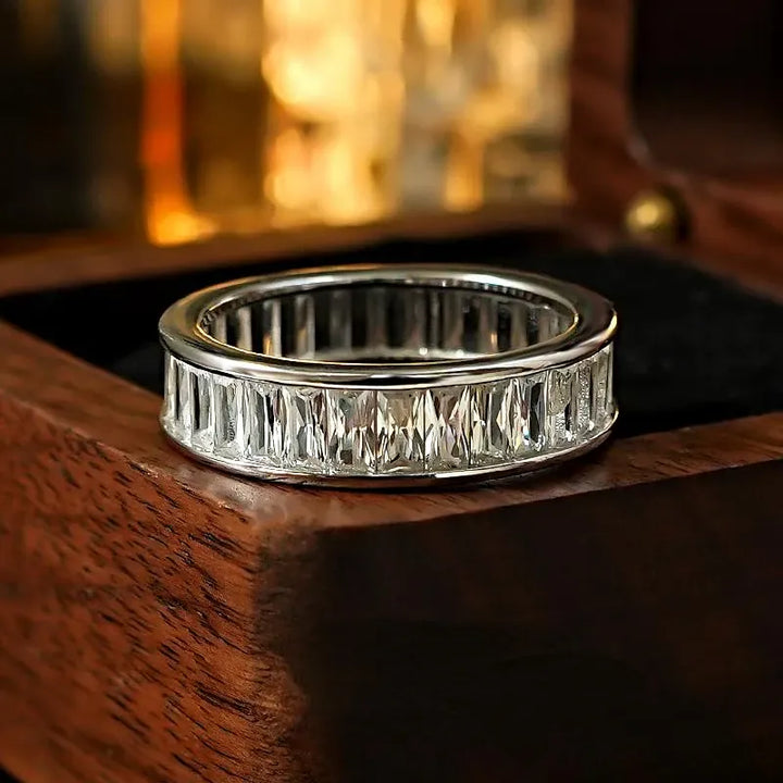 925 sterling silver gold-plated T-square diamond ring for women's index finger, light luxury commuting couple pairing ring