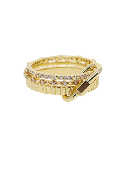 KissICON R375 / 7 Kissicon Bling CZ Multi Stacking Ring – Hypoallergenic