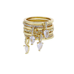 KissICON R416 / 7 Kissicon Bling CZ Multi Stacking Ring – Hypoallergenic