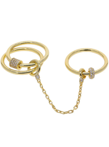 KissICON R592 gold / 5 Kissicon Bling CZ Multi Stacking Ring – Hypoallergenic