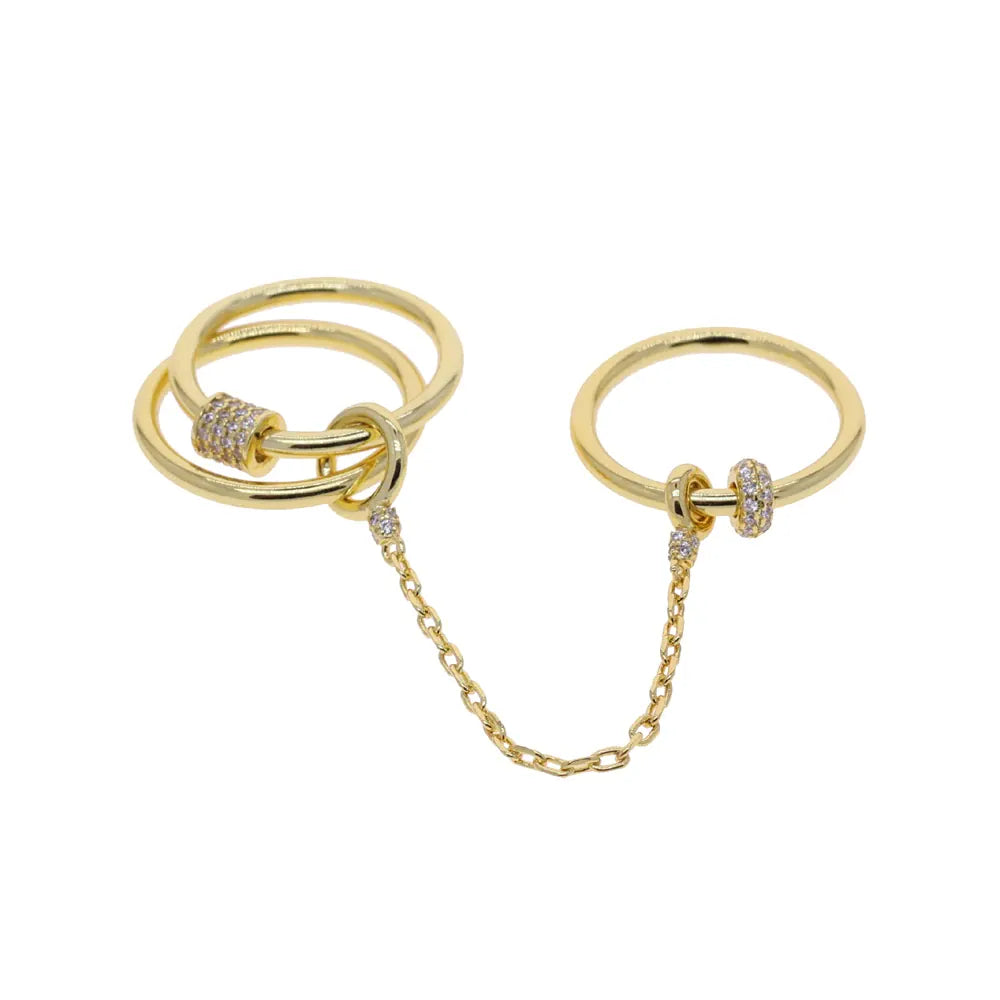 KissICON R592 gold / 5 Kissicon Bling CZ Multi Stacking Ring – Hypoallergenic