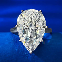 Dropshipman R745-BS / 5 S925 Silver Diamond Ring American - Waterdrop Design