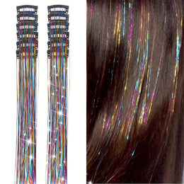 KissICON Rainbow / 20inch KissIcon Hair Tinsel Clip In Extensions - Heat