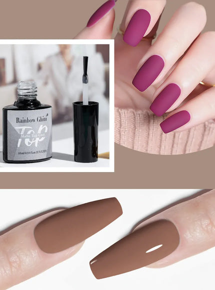 KissICON Rainbow Ghini 10ml matte top coat gel Nail