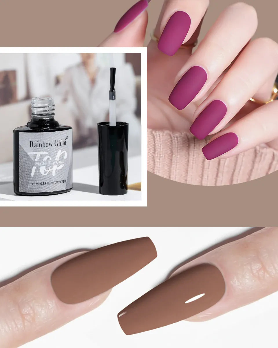 KissICON Rainbow Ghini 10ml matte top coat gel Nail