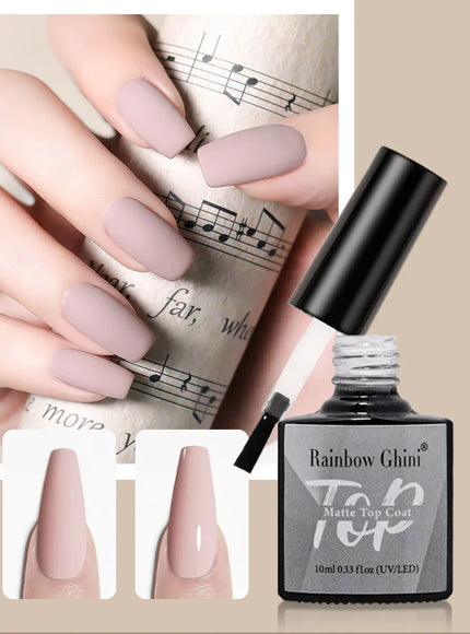 KissICON Rainbow Ghini 10ml matte top coat gel Nail